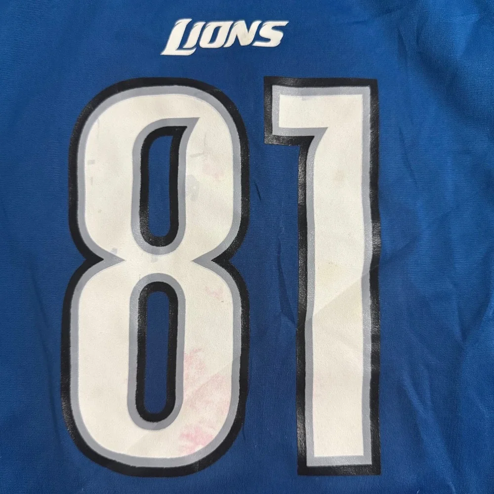 Nike Detroit Lions Calvin Johnson 81 Jersey Youth XL Blue NFL On Field Megatron
